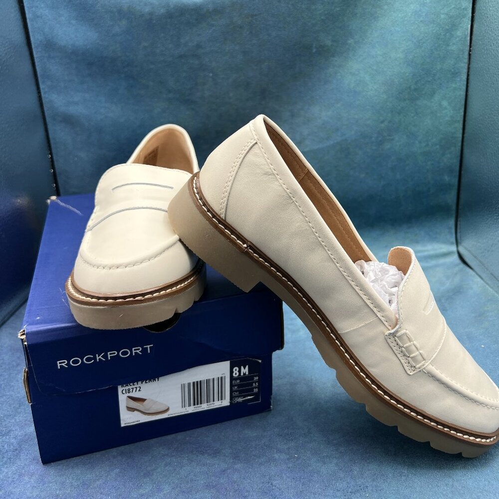 Rockport Kasey Penny C18772 Cream Loafers Womens size 8M